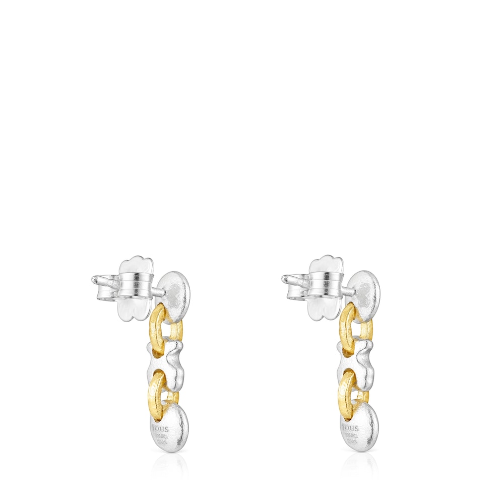Two-tone Luah bear-moon Earrings image number 2
