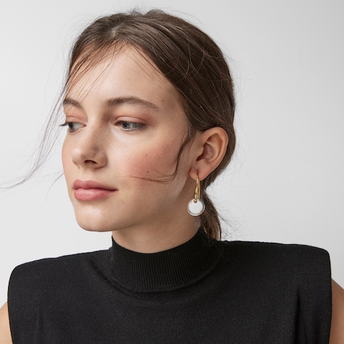 Short two-tone Luah luna Earrings