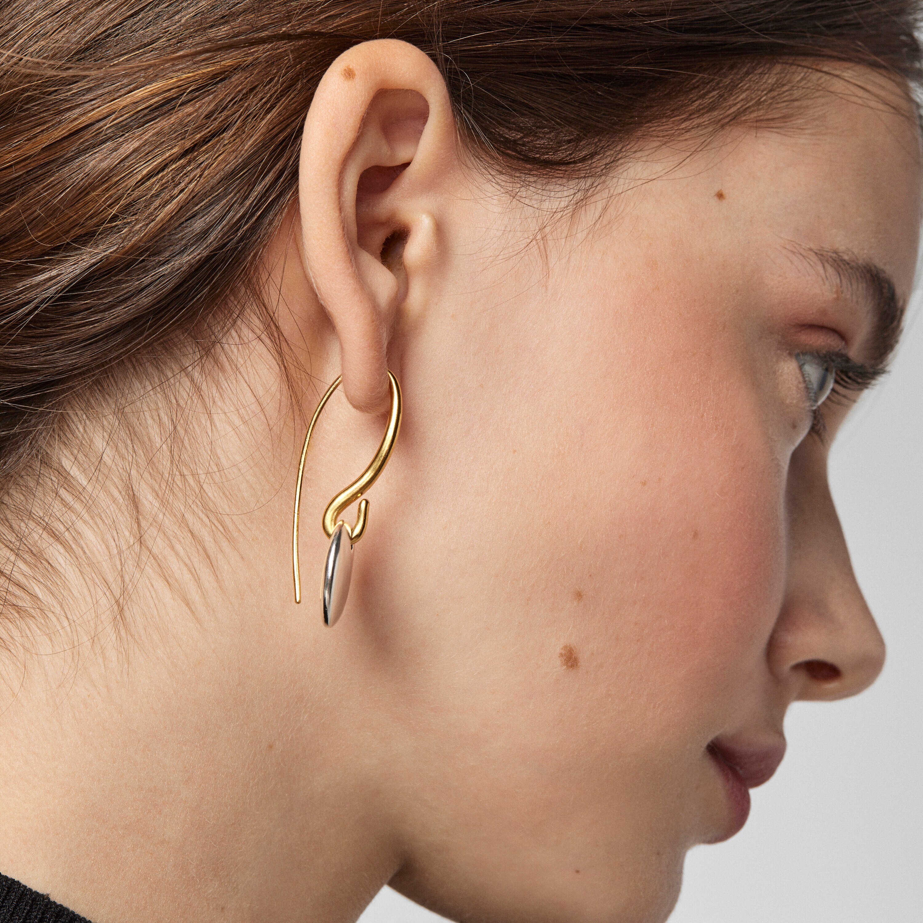 Short two-tone Luah luna Earrings