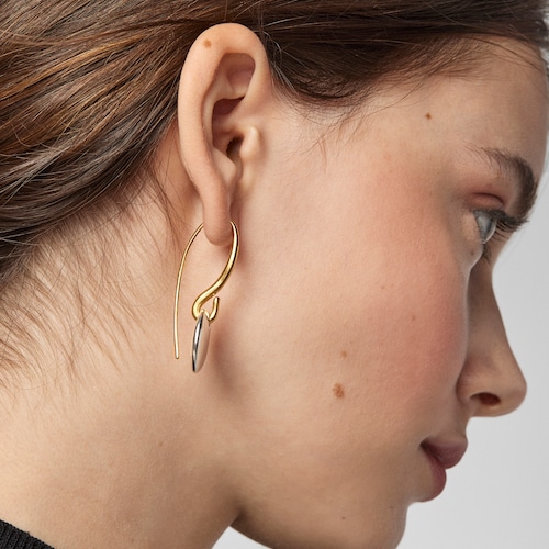 Short two-tone Luah luna Earrings