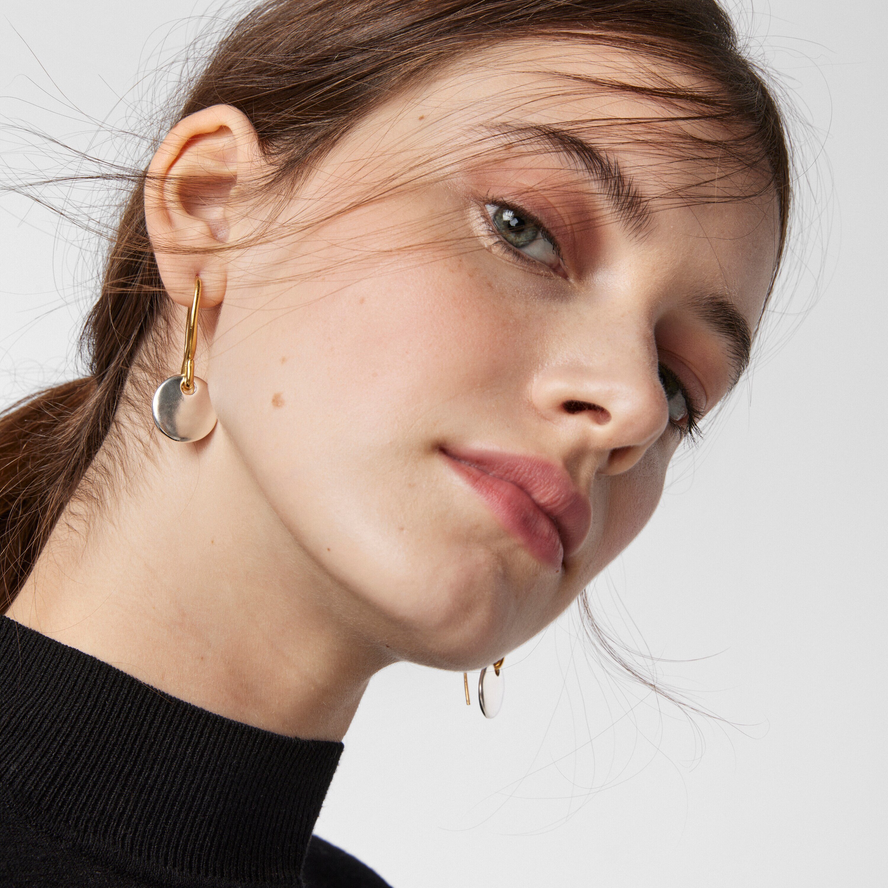 Short two-tone Luah luna Earrings