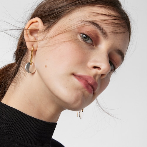 Short two-tone Luah luna Earrings