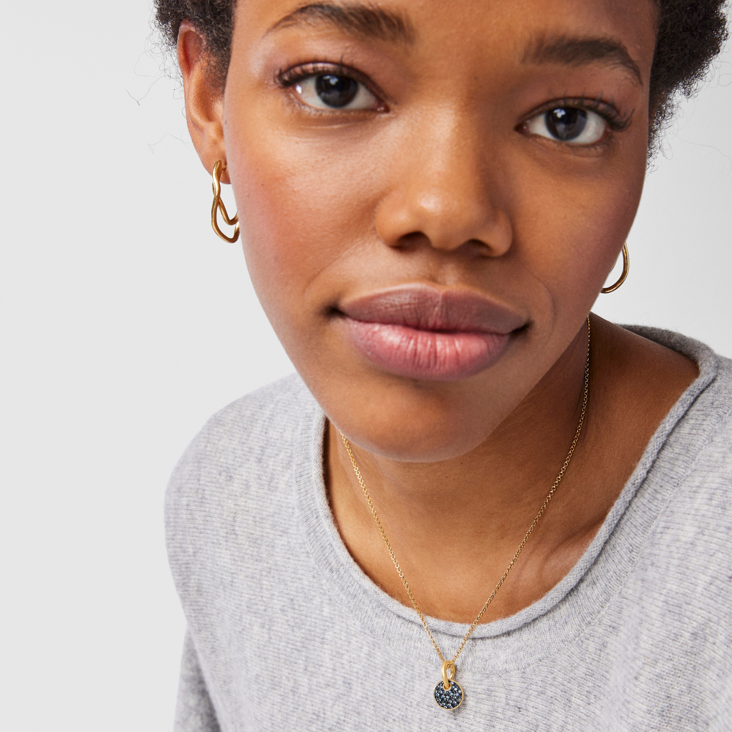 Silver vermeil Luah luna Pendant with sapphires