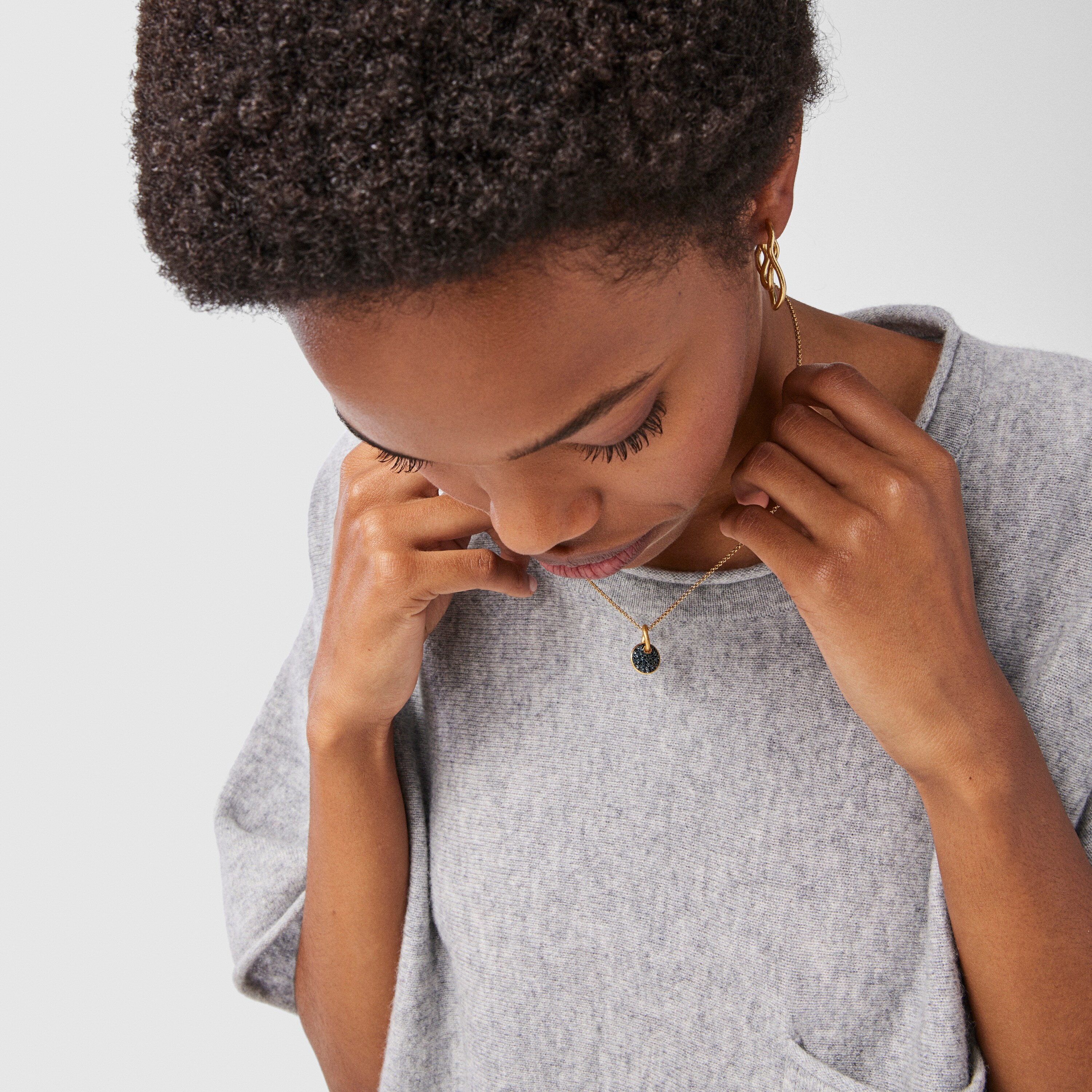 Silver vermeil Luah luna Pendant with sapphires