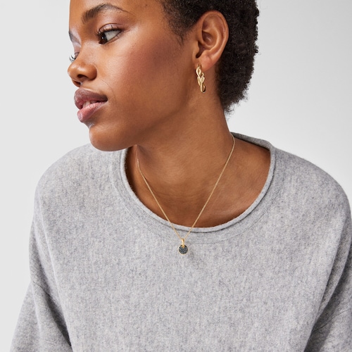 Silver vermeil Luah luna Pendant with sapphires