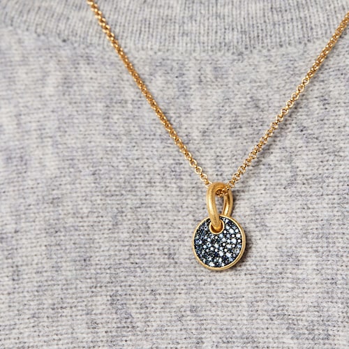 Silver vermeil Luah luna Pendant with sapphires