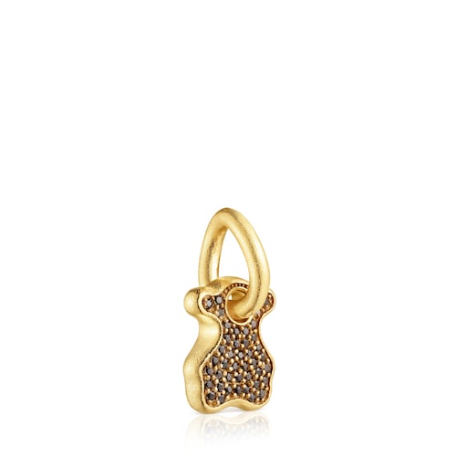 Silver vermeil Luah bear Pendant with quartz