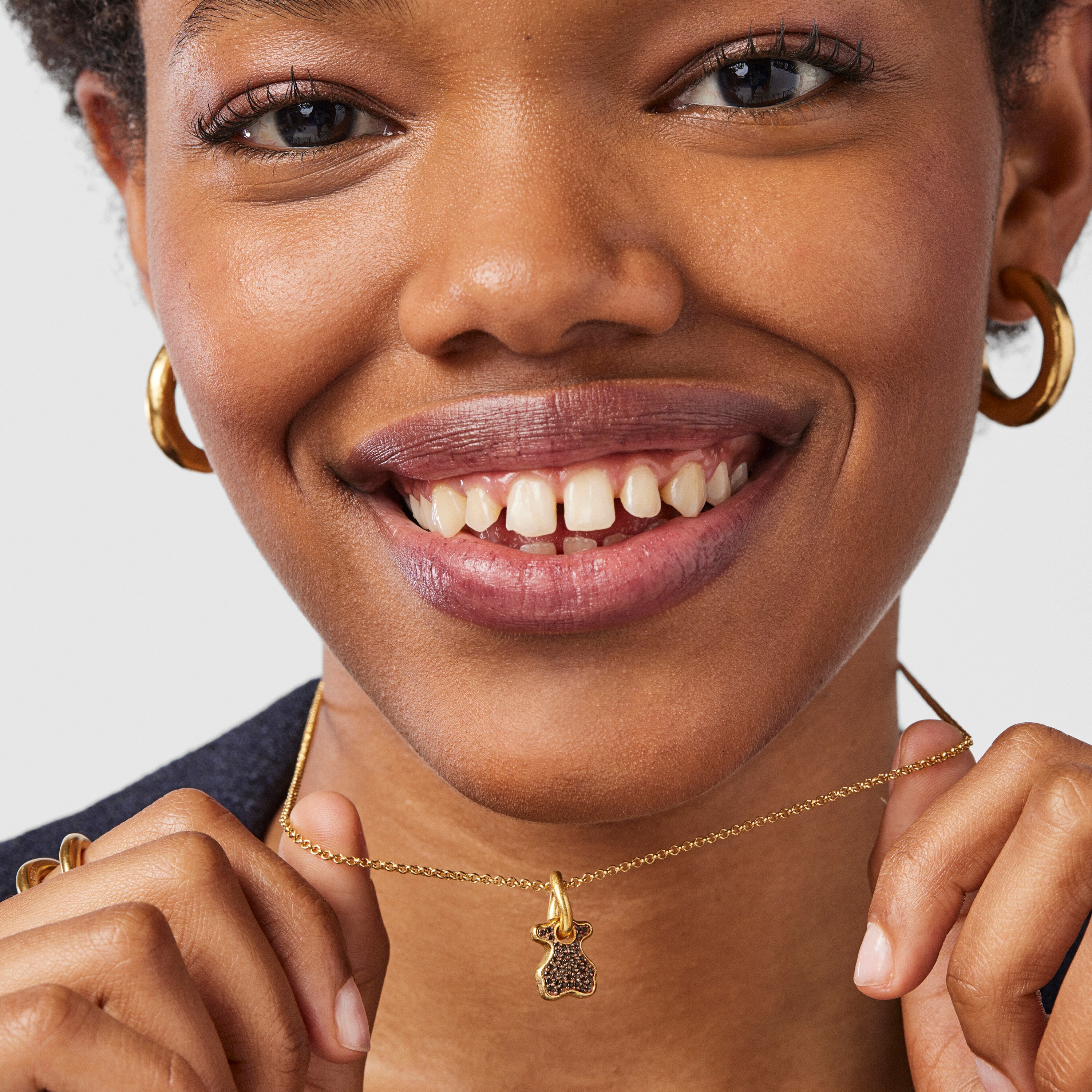 Silver vermeil Luah bear Pendant with quartz