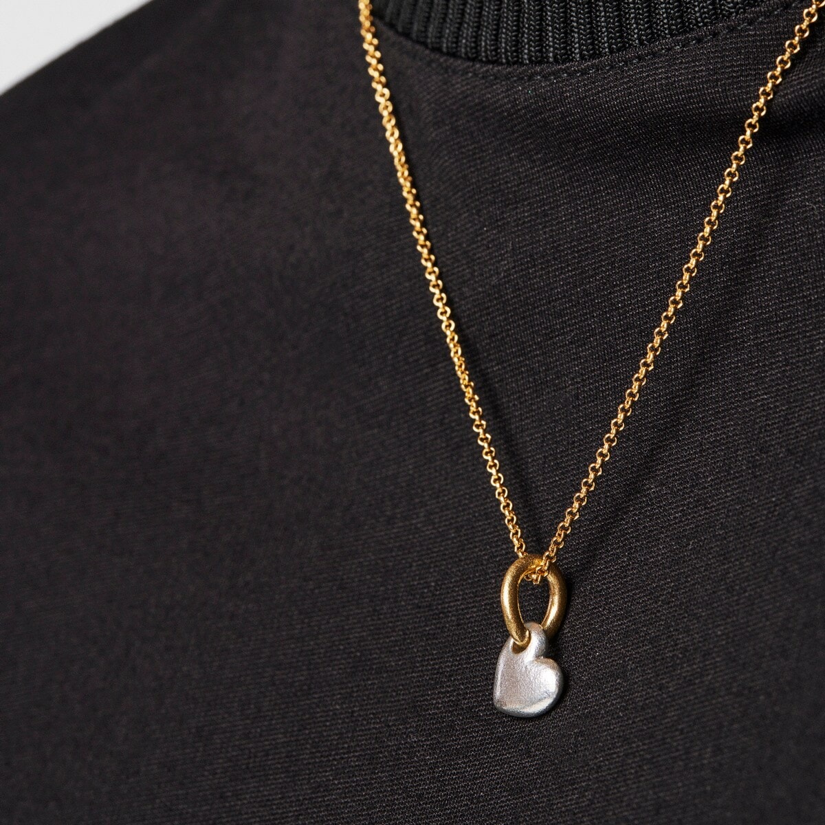 Two-tone Luah heart Pendant