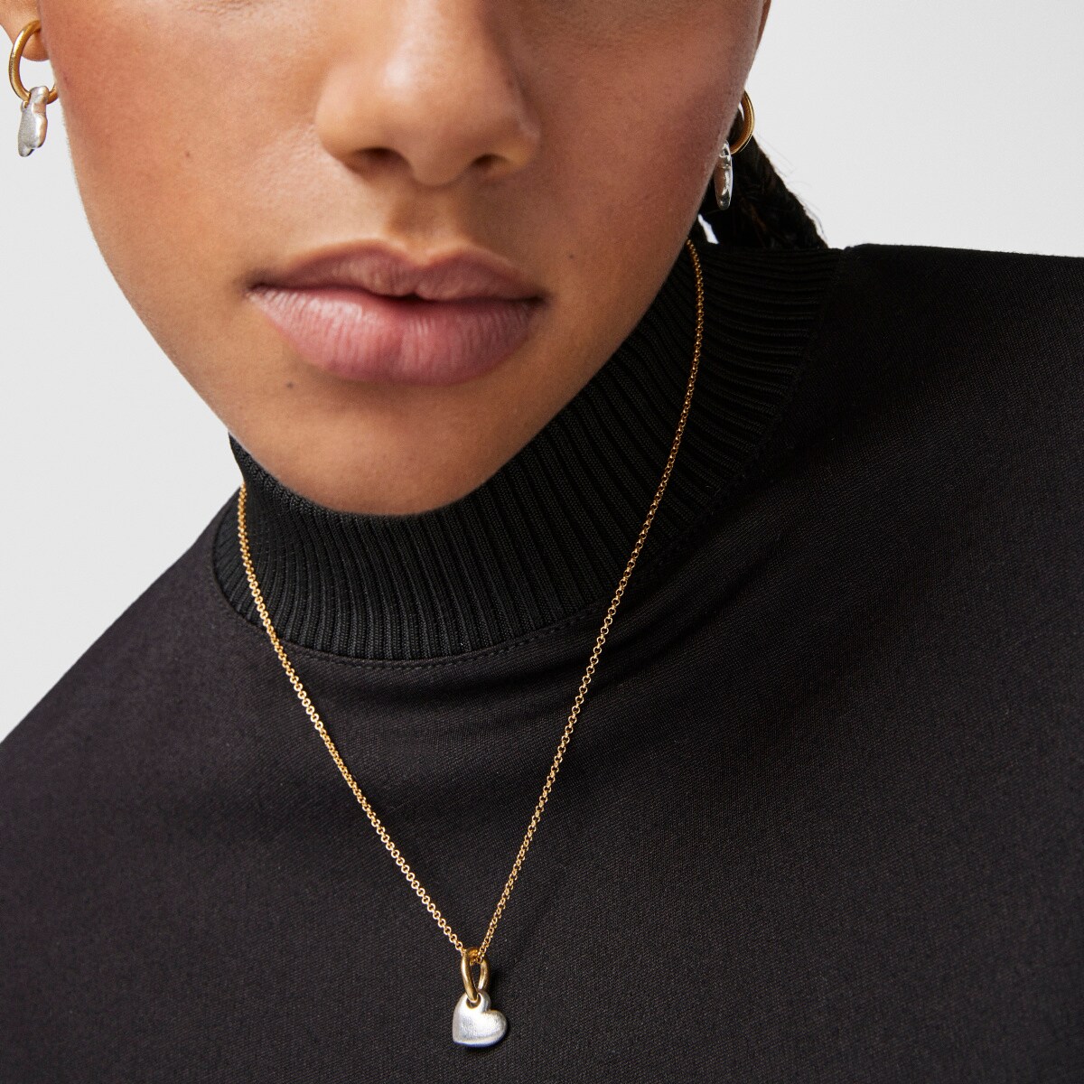 Two-tone Luah heart Pendant