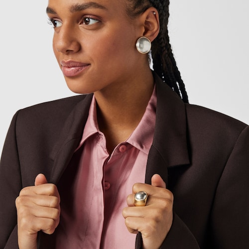 Two-tone Luah luna Ring