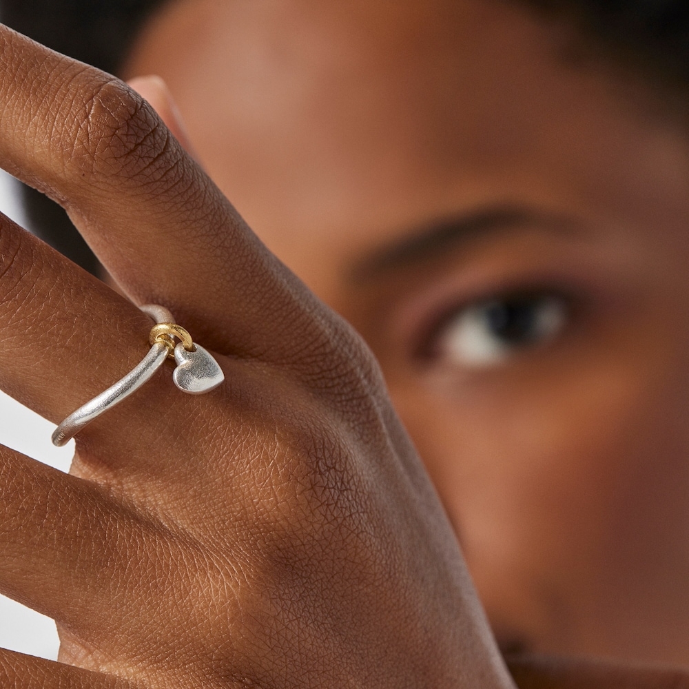 Anillo coraz&oacute;n bicolor Luah