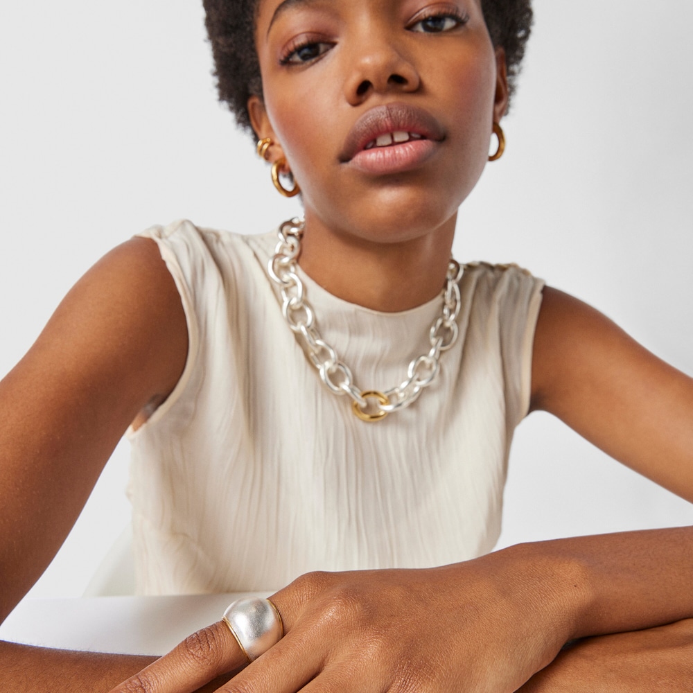 Tous Luah - Pierścionek ze srebra i ż&oacute;łtego srebra Vermeil