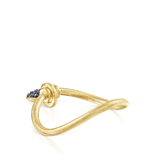 Silver vermeil Luah luna Ring with sapphires