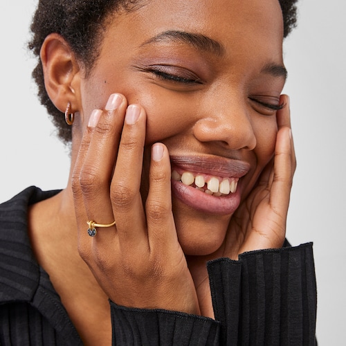 Silver vermeil Luah luna Ring with sapphires