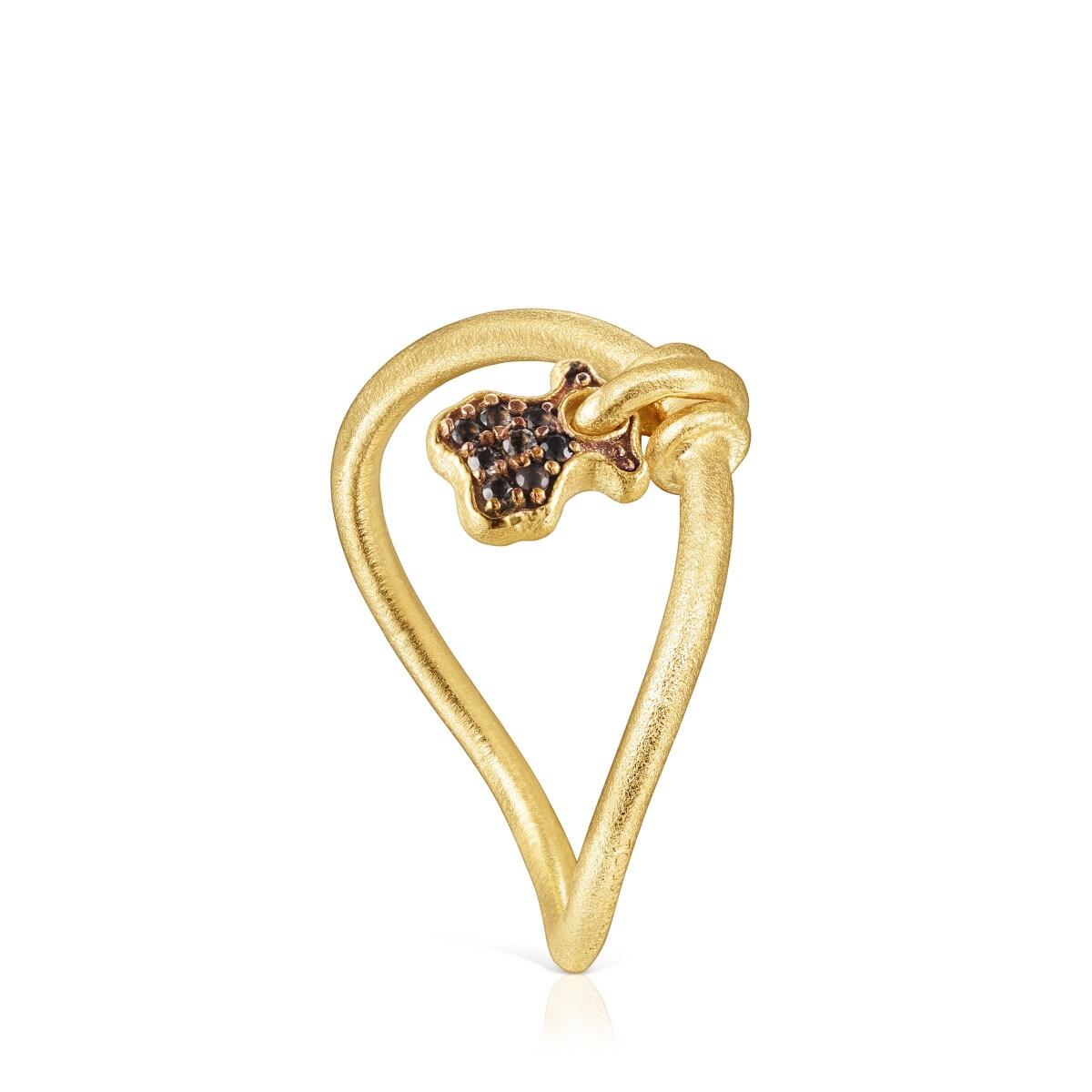 Tous - Anillo Oso Con Baño De Oro 18 Kt Sobre Plata Y Cuarzo Luah Talla 10