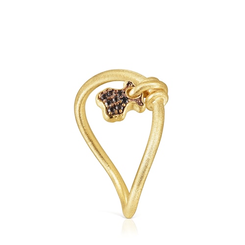 Silver vermeil Luah bear Ring with quartz