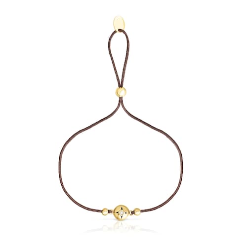 Pulseira Magic Nature em cordão, ouro e diamantes