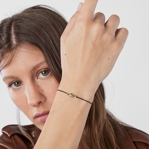 Pulseira Magic Nature em cordão, ouro e diamantes