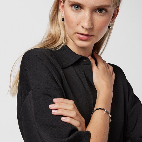 Pulseira Magic Nature em &ocirc;nix, prata e p&eacute;rola