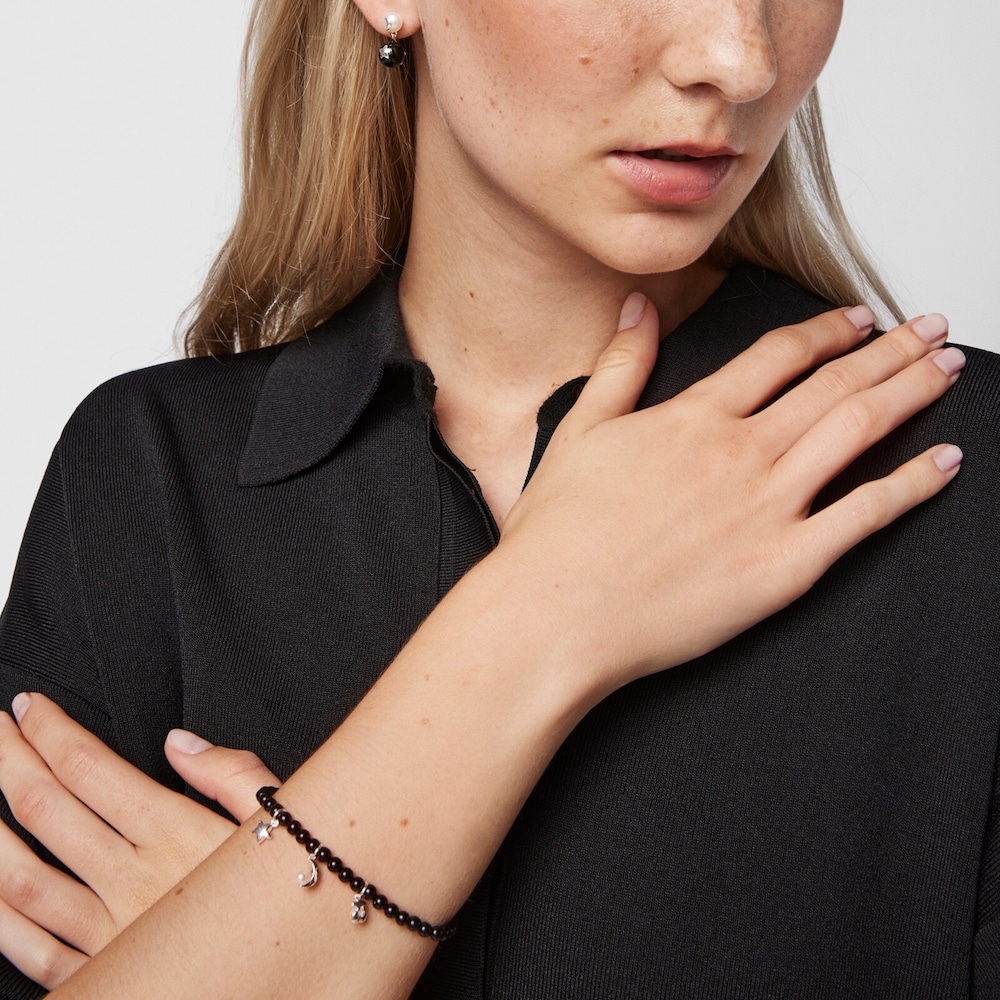 Pulsera de onix, plata y perla Magic Nature