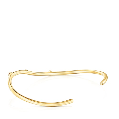 Pulsera oval con baño de oro 18 kt sobre plata y gemas Magic Nature