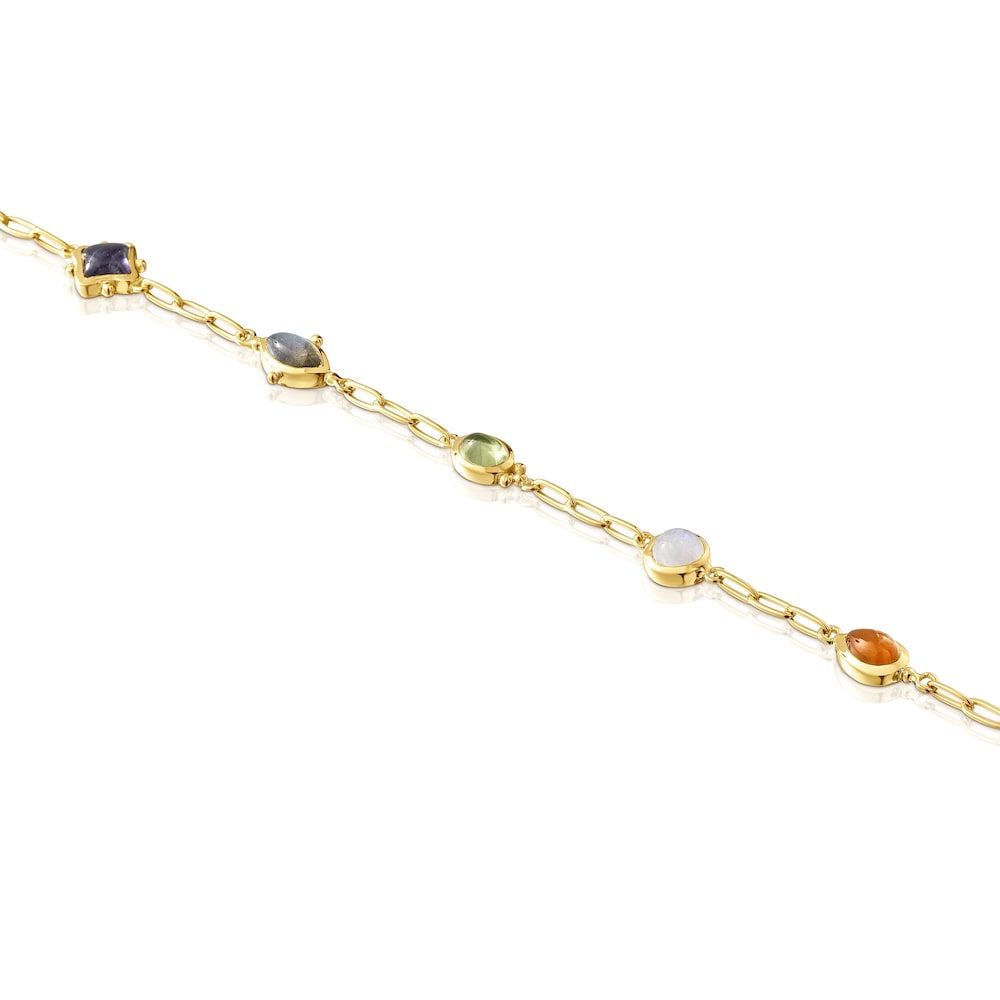 Pulsera Magic Nature con baño de oro 18 kt sobre plata y gemas Pulsera Magic Nature con baño de oro 18 kt sobre plata y gemas