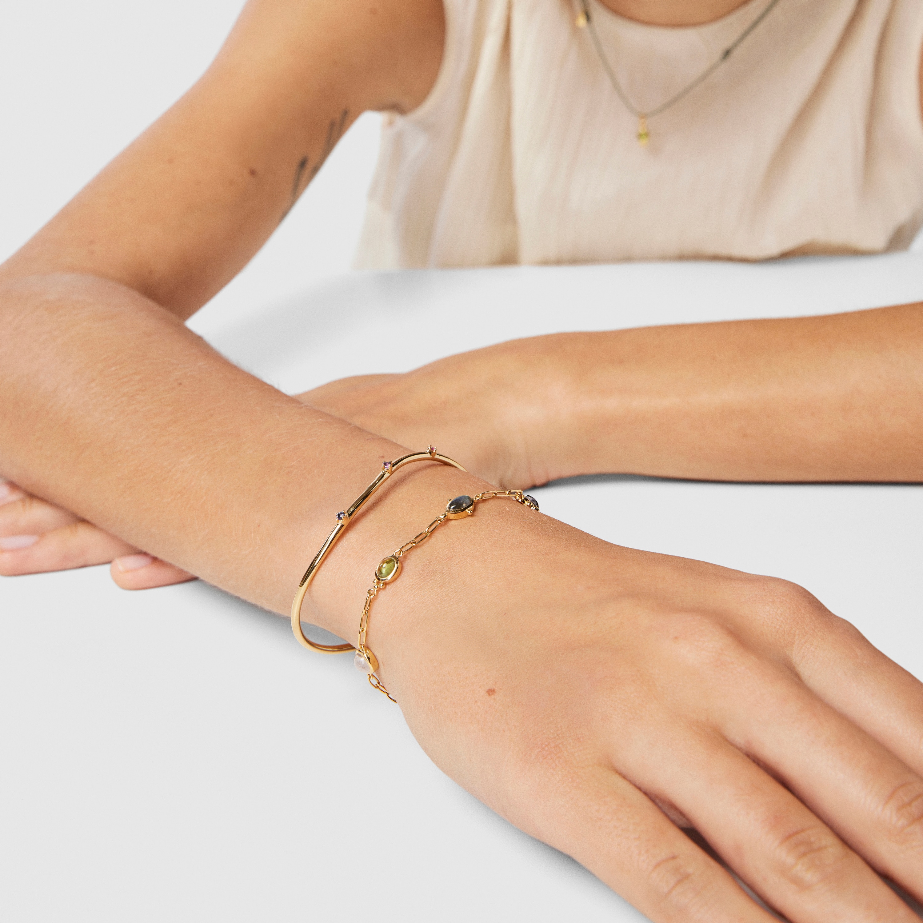 Silver vermeil Magic Nature Bracelet with gemstones