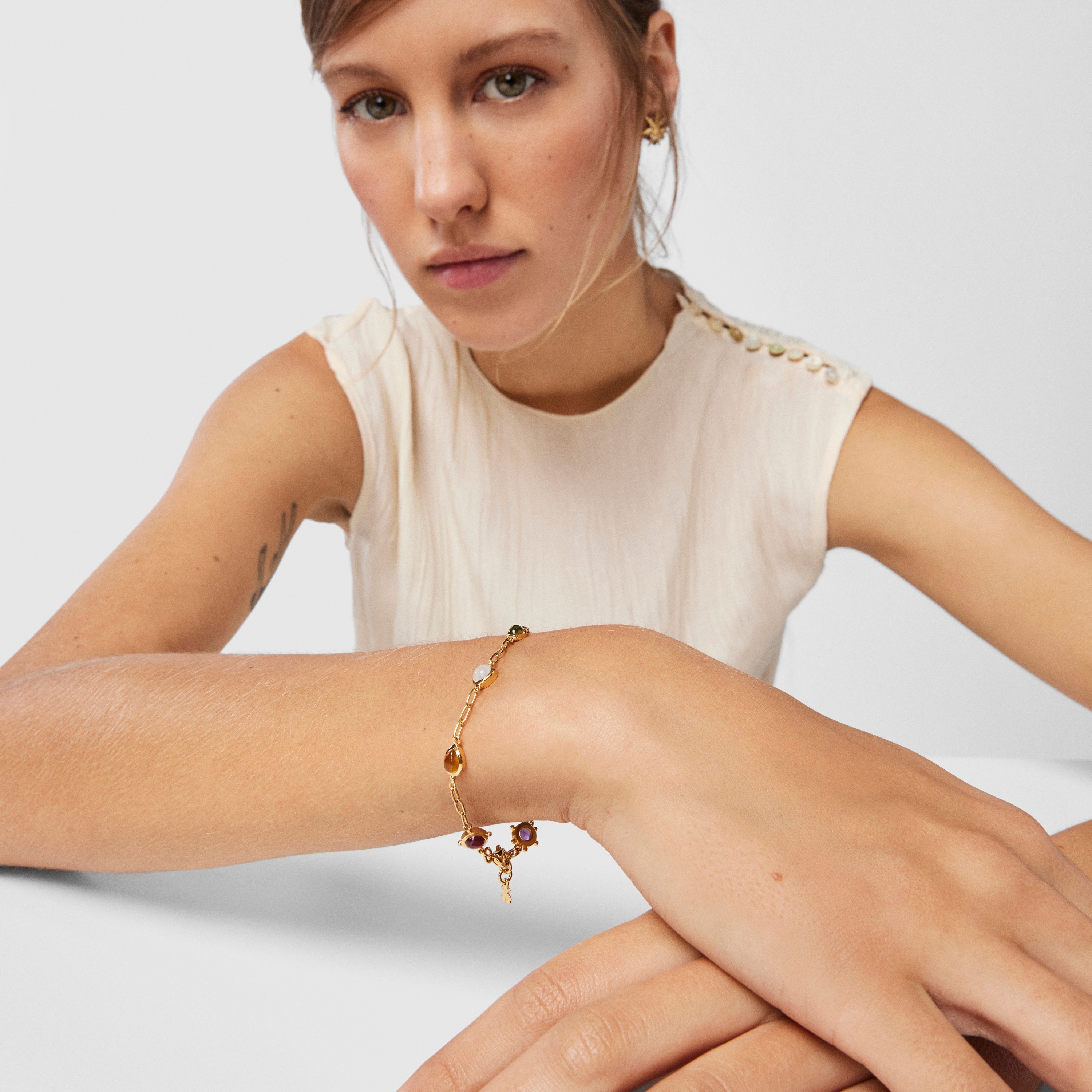 Silver vermeil Magic Nature Bracelet with gemstones