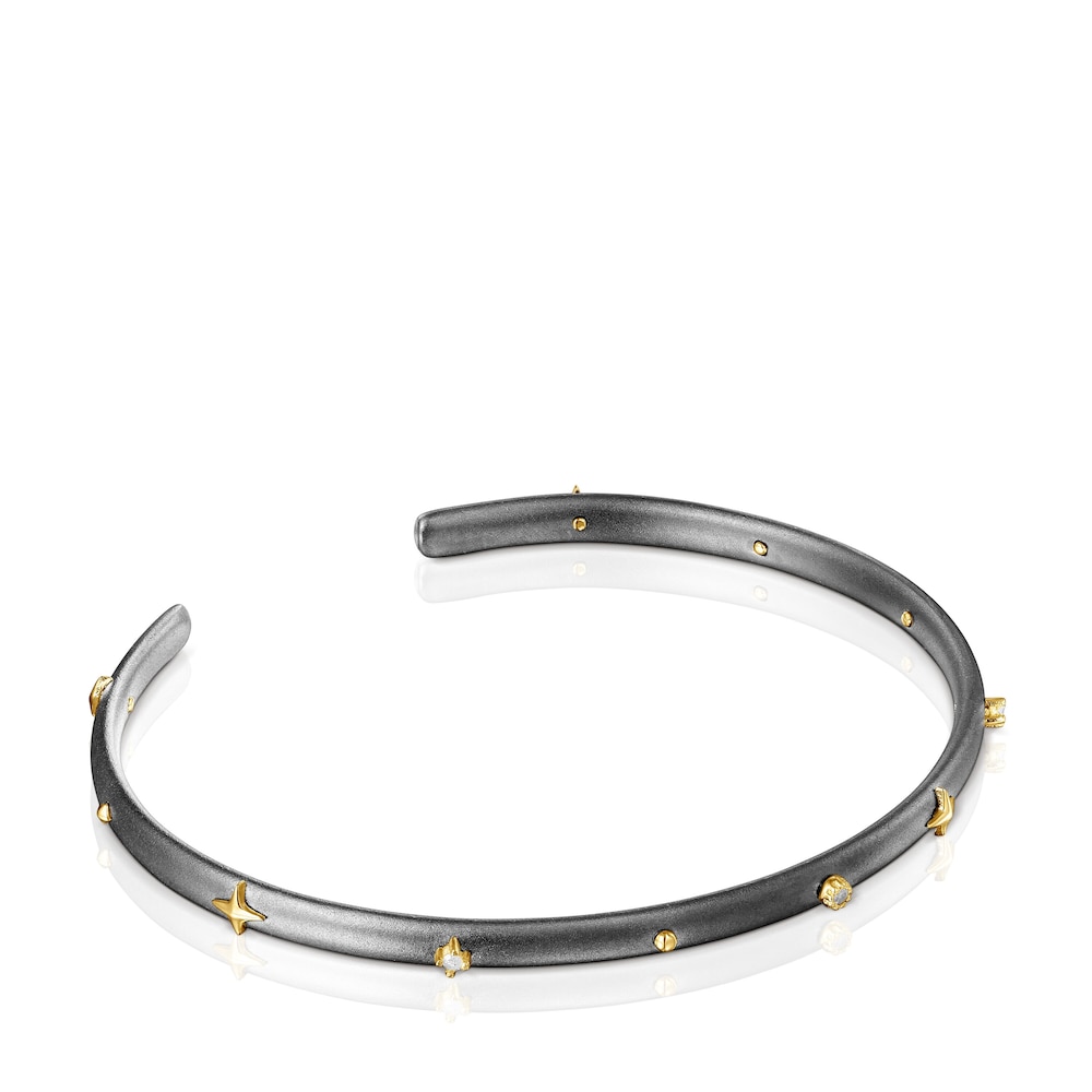 Dark silver Magic Nature Bracelet with diamonds