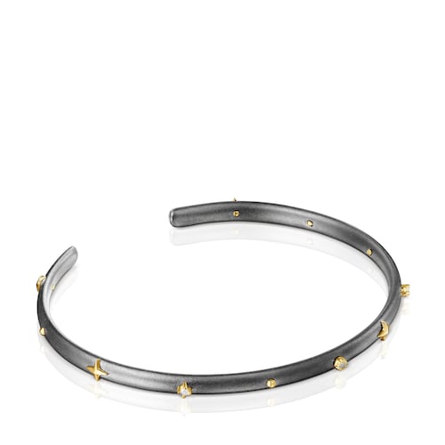 Dark silver Magic Nature Bracelet with diamonds