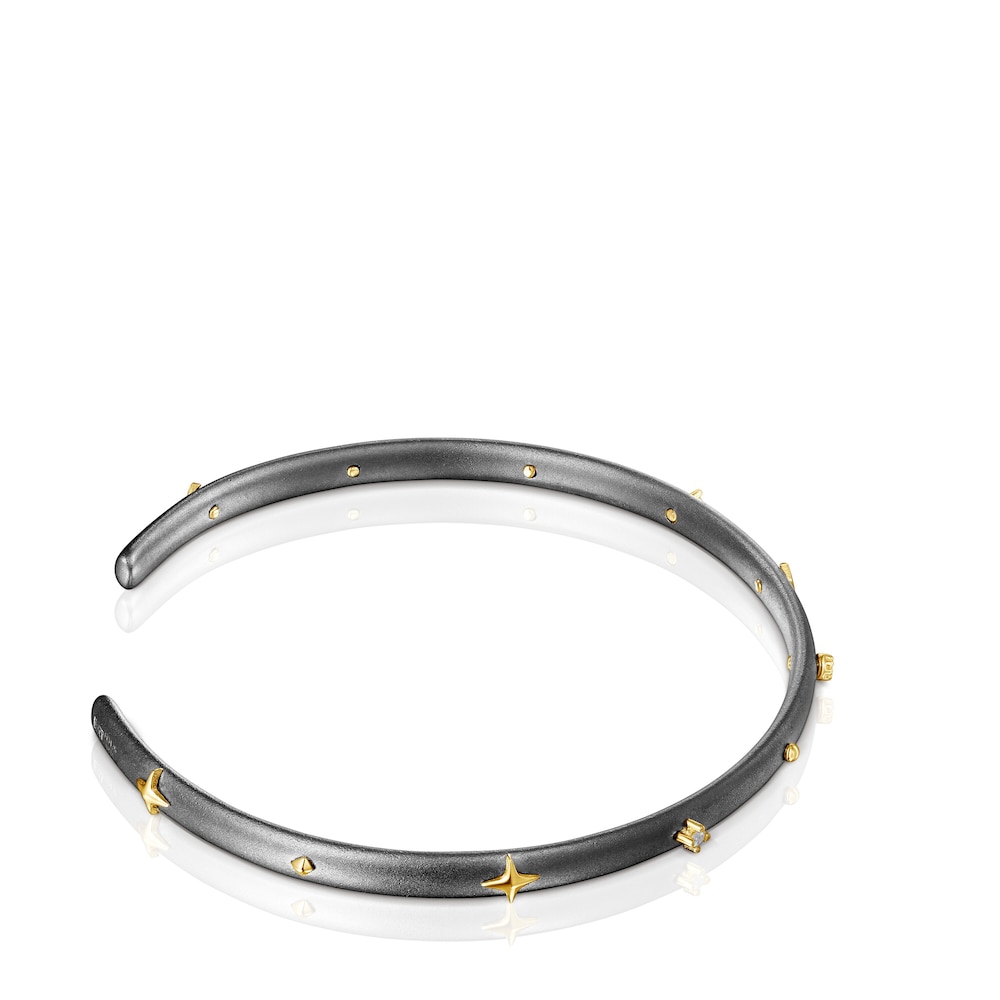 Dark silver Magic Nature Bracelet with diamonds