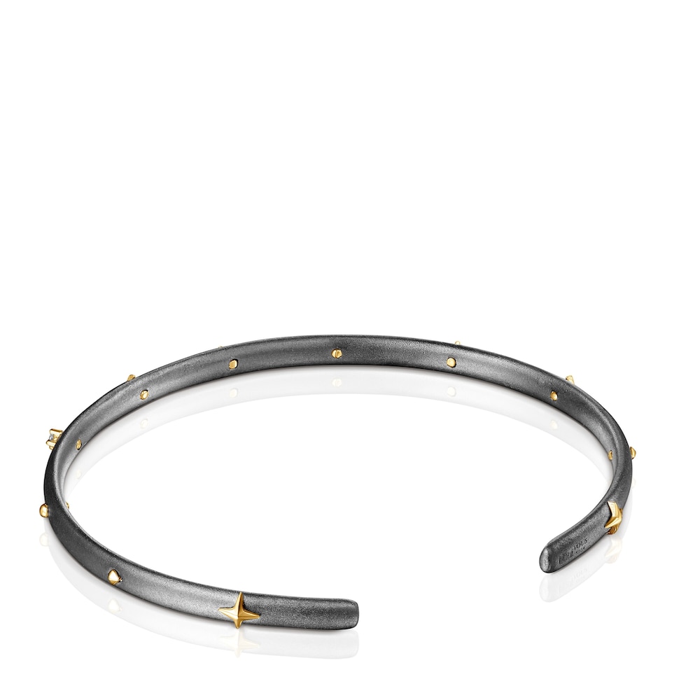 Dark silver Magic Nature Bracelet with diamonds