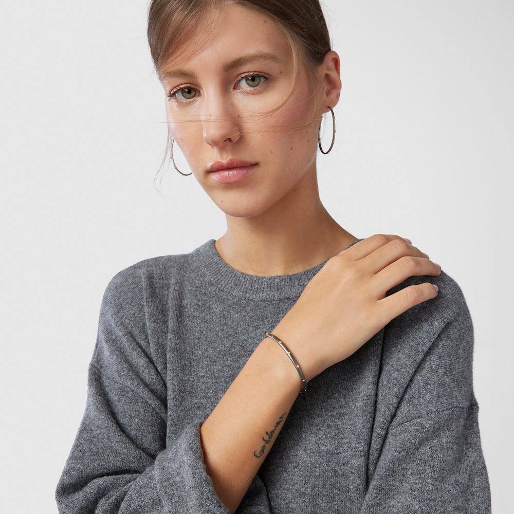 Dark silver Magic Nature Bracelet with diamonds