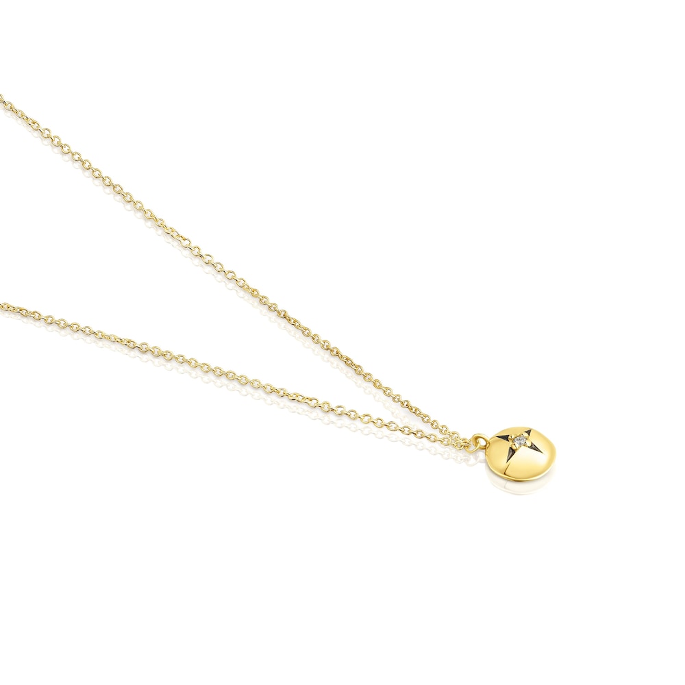 18K Solid Gold Magic Nature Necklace with diamonds