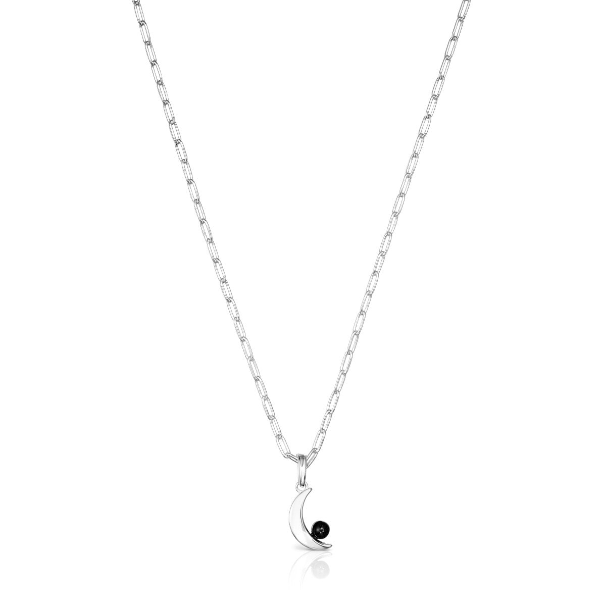 Silver Magic Nature moon Necklace with onyx image number 0