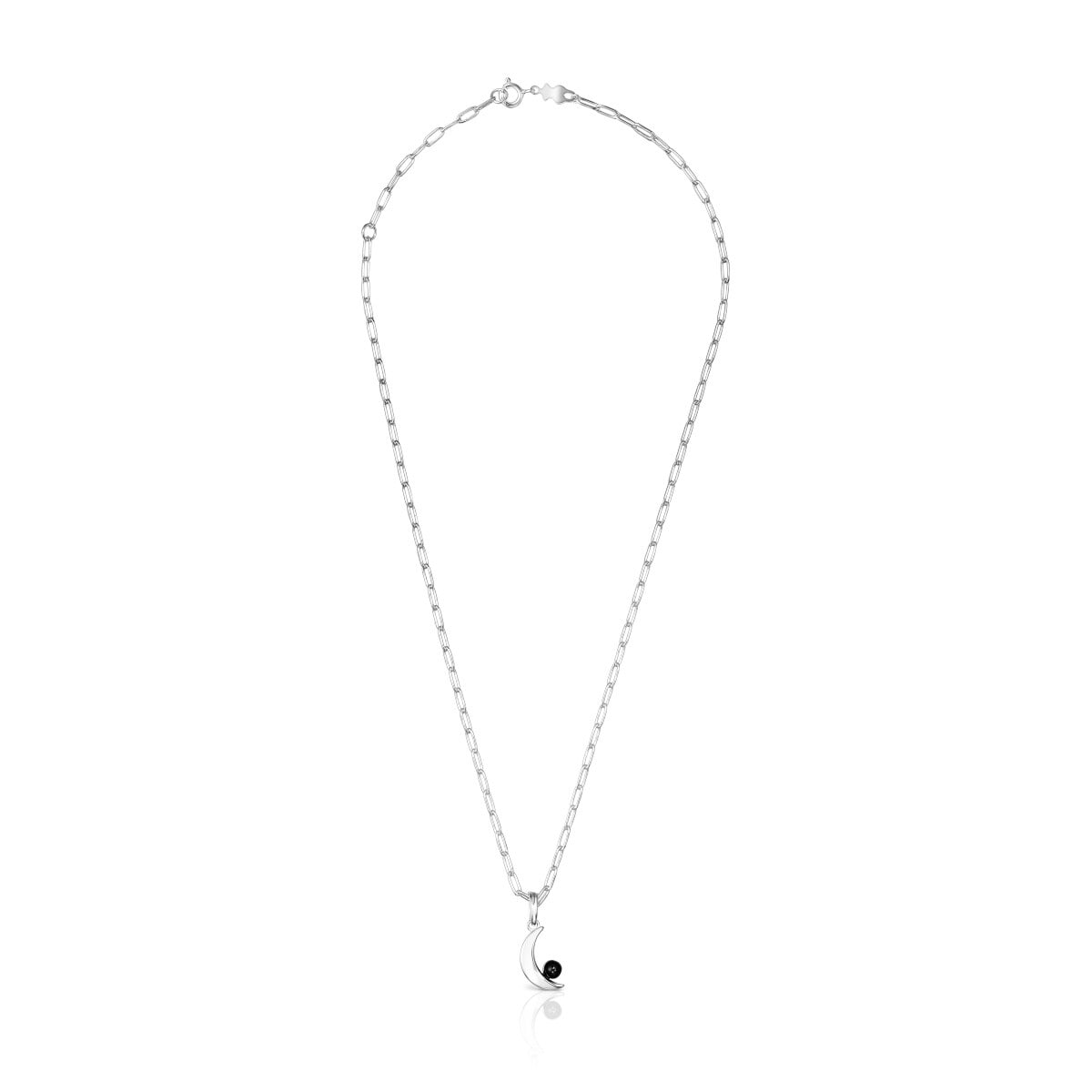 Silver Magic Nature moon Necklace with onyx image number 1