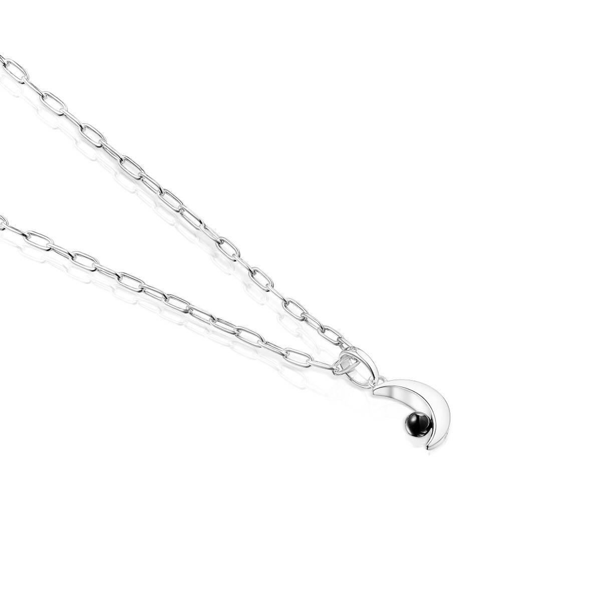 Silver Magic Nature moon Necklace with onyx image number 2