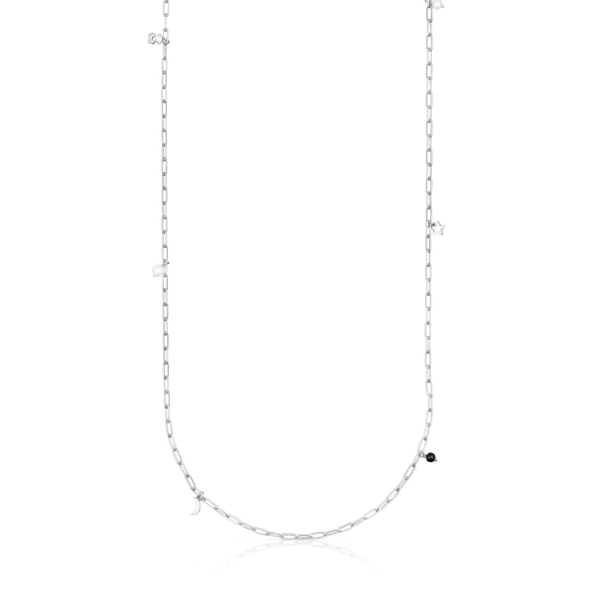 Tous - Collar Largo De Plata, Perlas Y Onix Magic Nature - Plateado