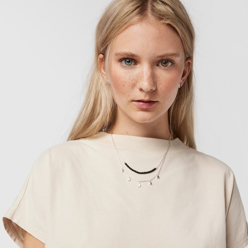 Collar doble de plata y onix Magic Nature