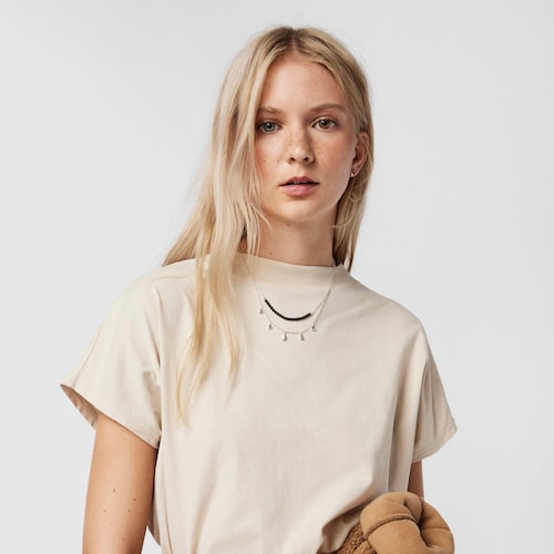 Collar doble de plata y onix Magic Nature
