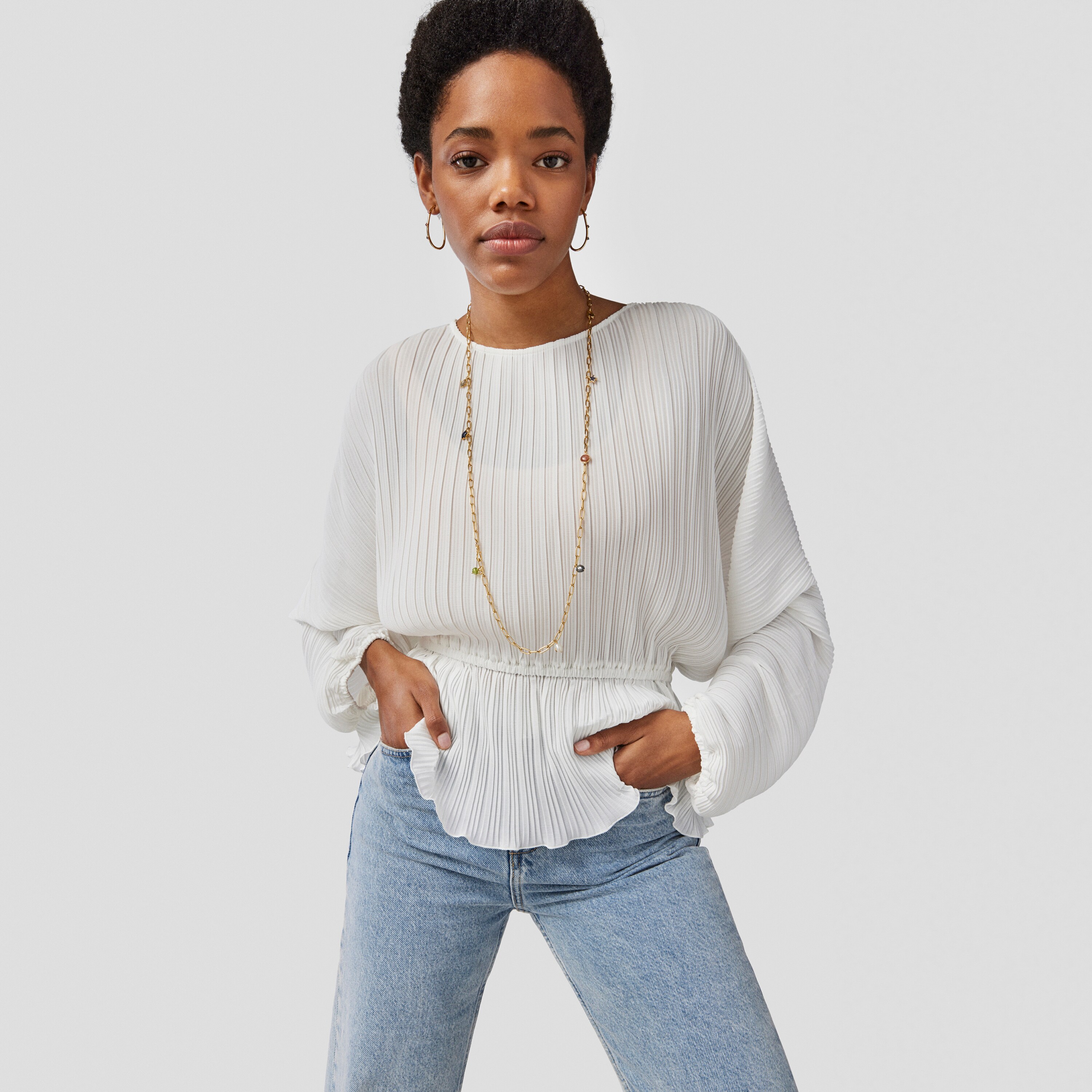 Long silver vermeil Magic Nature Necklace with gemstones