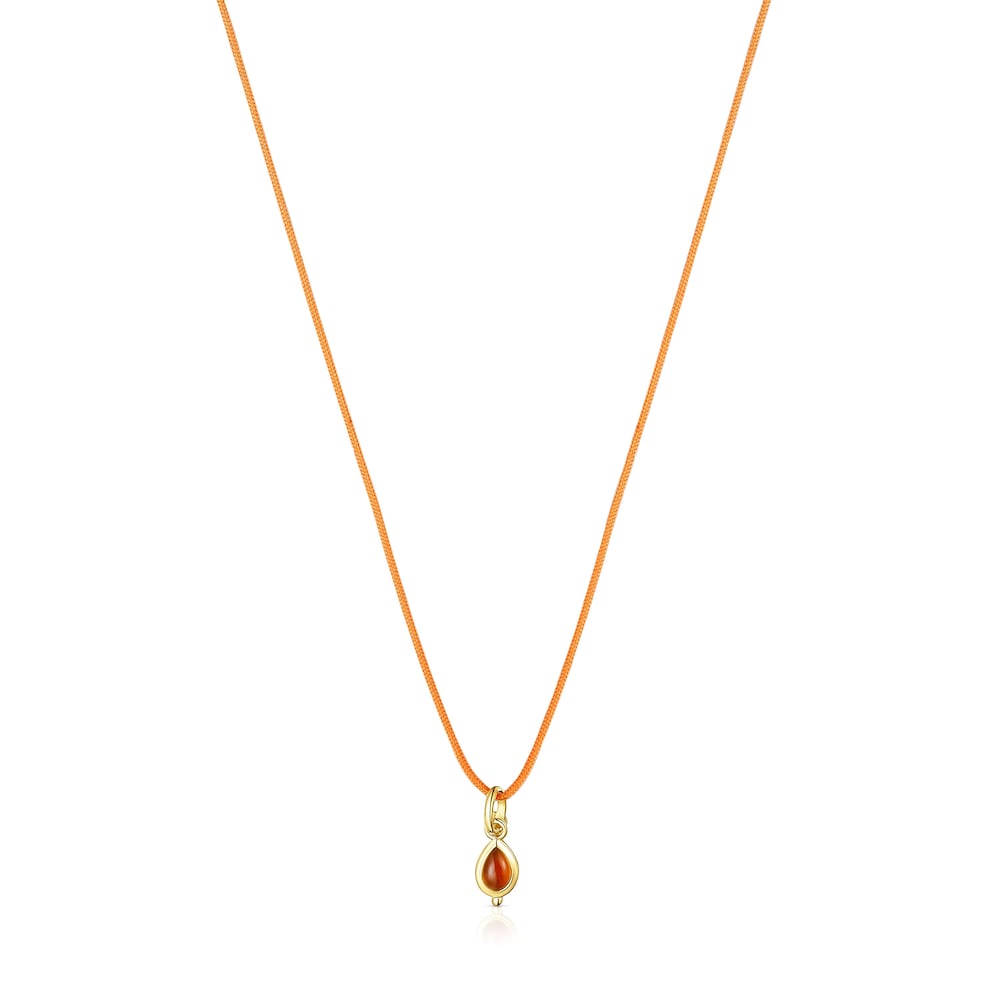 Magic Nature Necklace with carnelian and orange cord