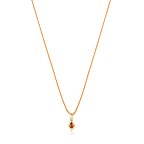 Collar Magic Nature con cornalina y cordón naranja