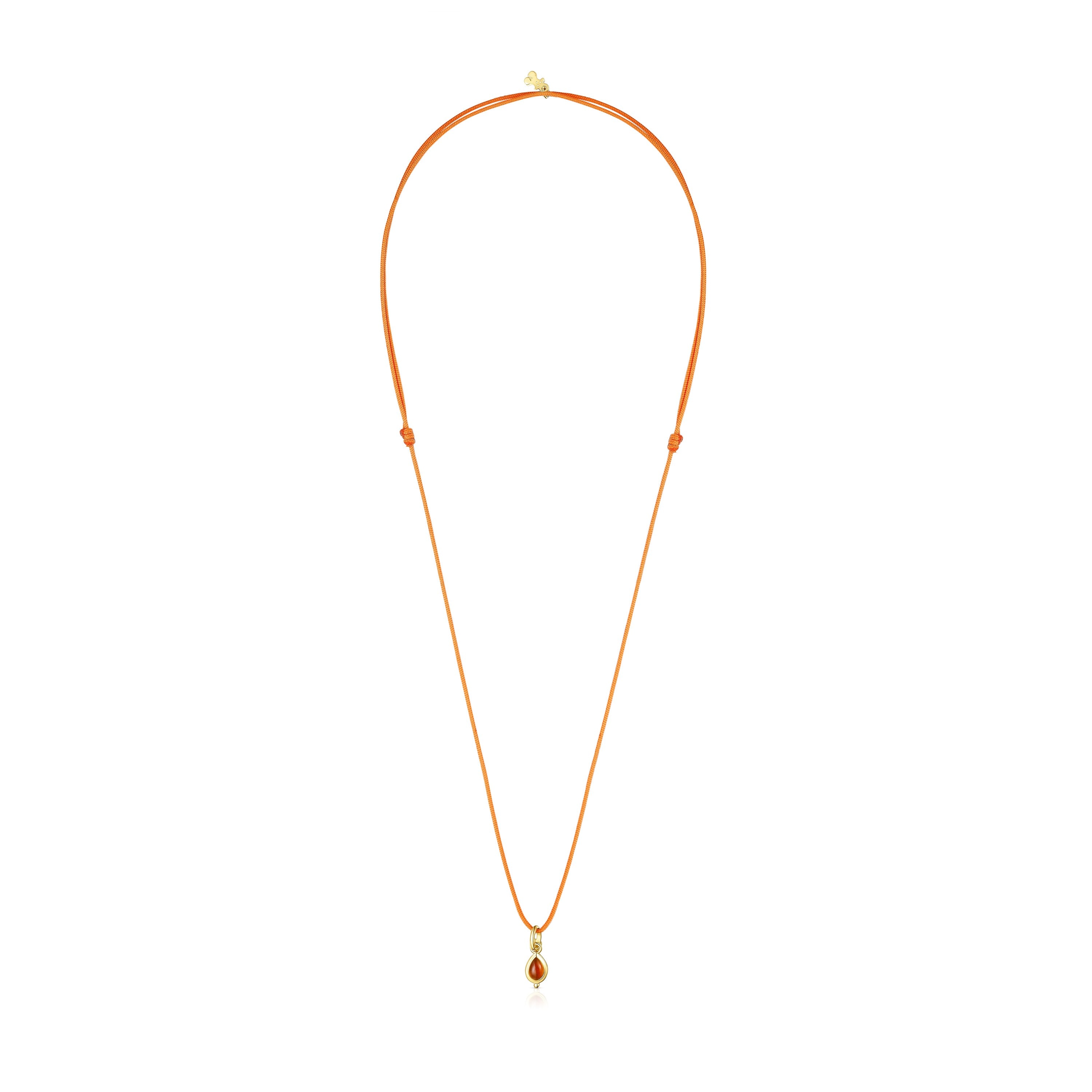 Magic Nature Necklace with carnelian and orange cord