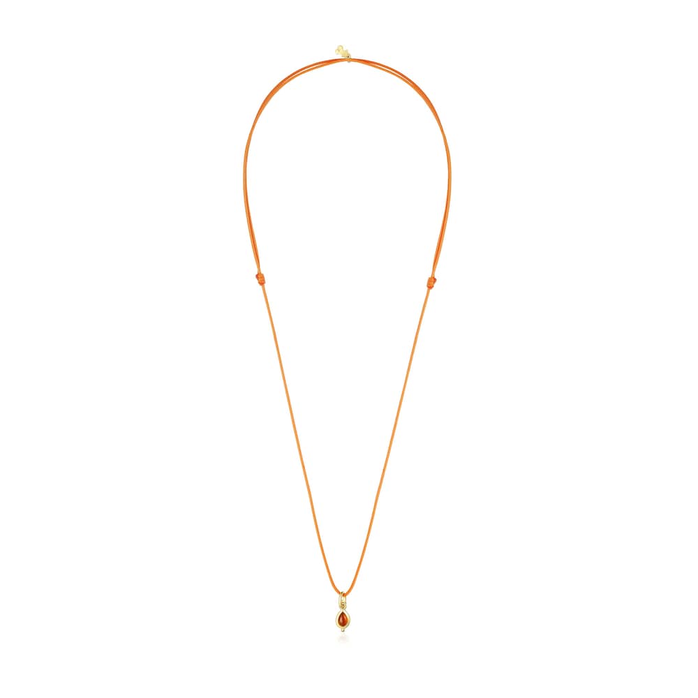 Collar cornalina y cord&oacute;n naranja Magic Nature