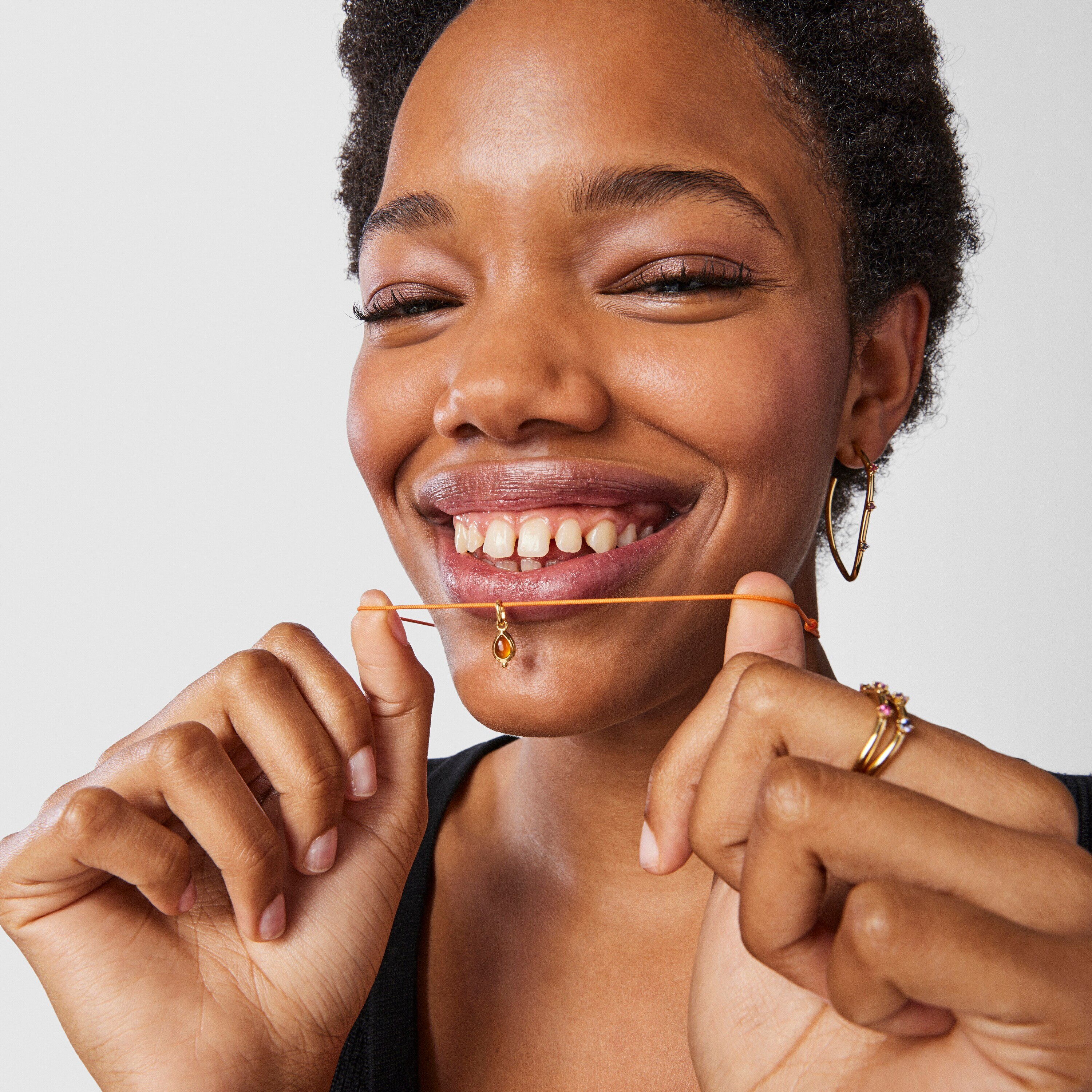 Magic Nature Necklace with carnelian and orange cord