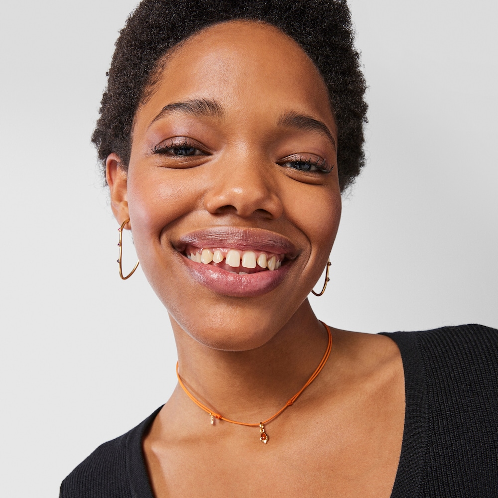 Collar cornalina y cord&oacute;n naranja Magic Nature