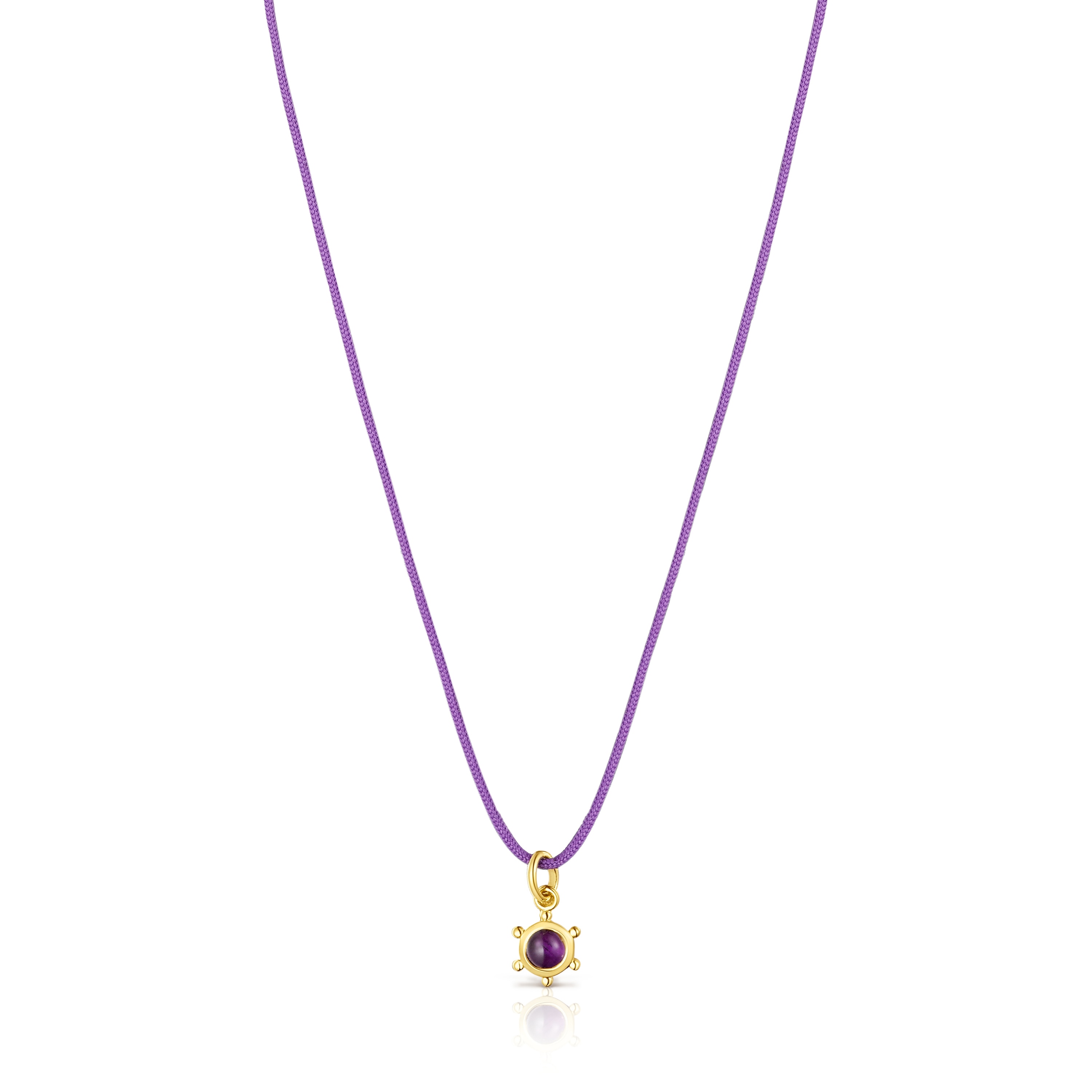 Magic Nature Necklace with amethyst and lilac cord