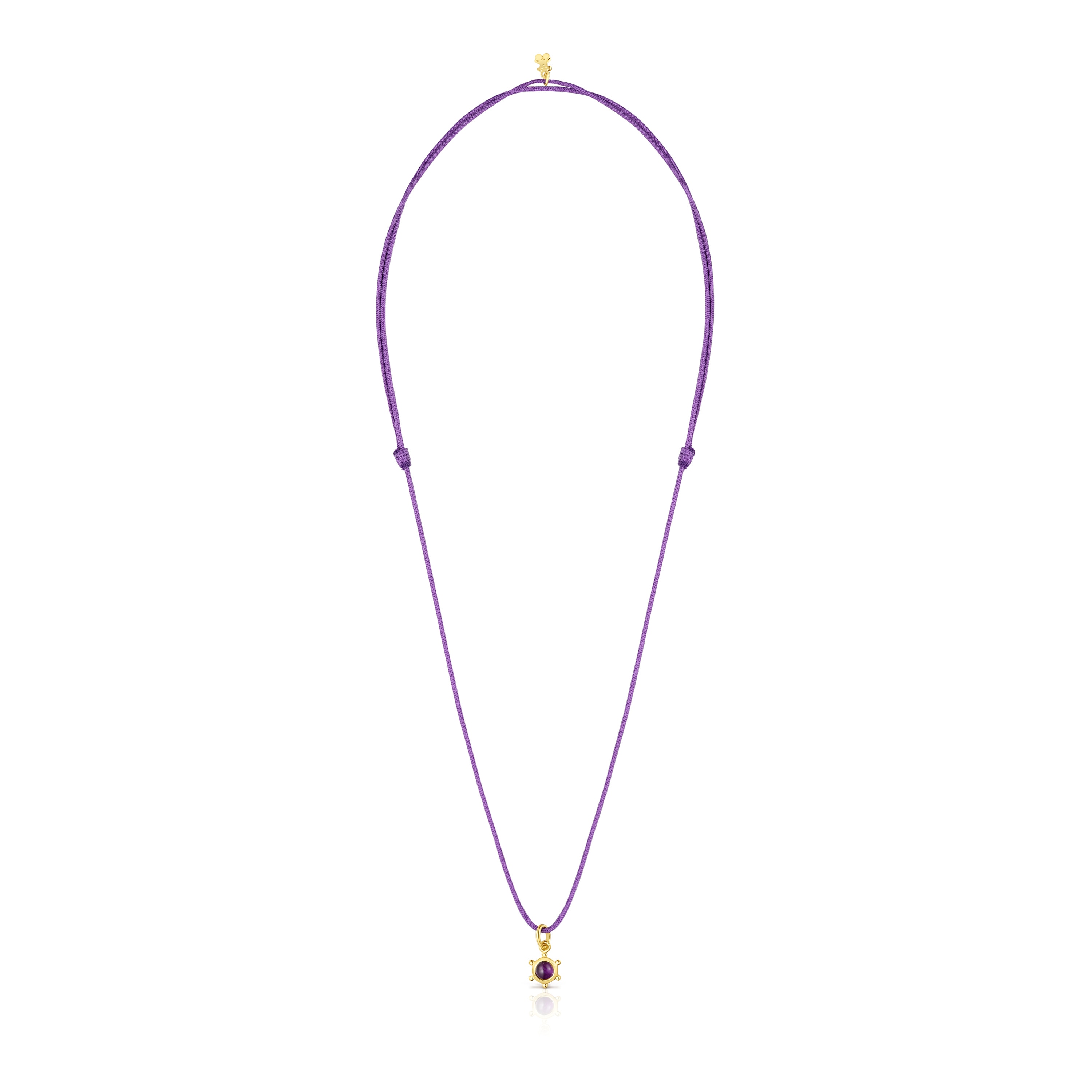 Magic Nature Necklace with amethyst and lilac cord